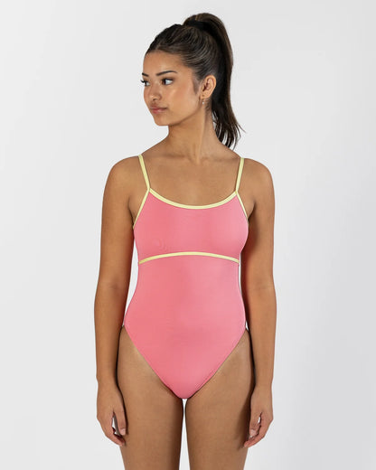 Pastel Collective Ariel Spliced Camisole Leotard | Coral