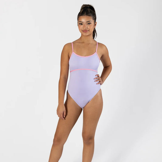 Pastel Collective Ariel Spliced Camisole Leotard | Lilac