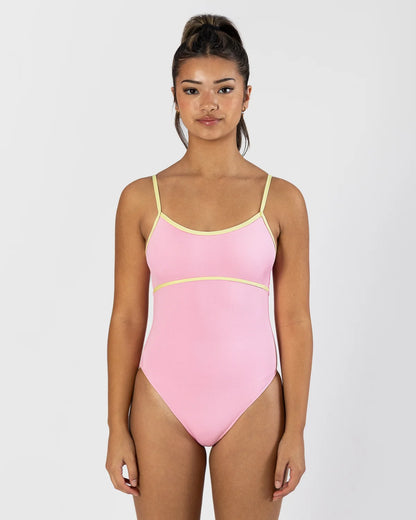 Pastel Collective Ariel Spliced Camisole Leotard | Petal Pink