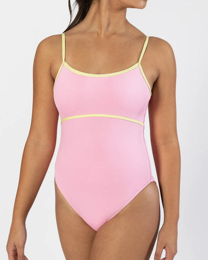 Pastel Collective Ariel Spliced Camisole Leotard | Petal Pink