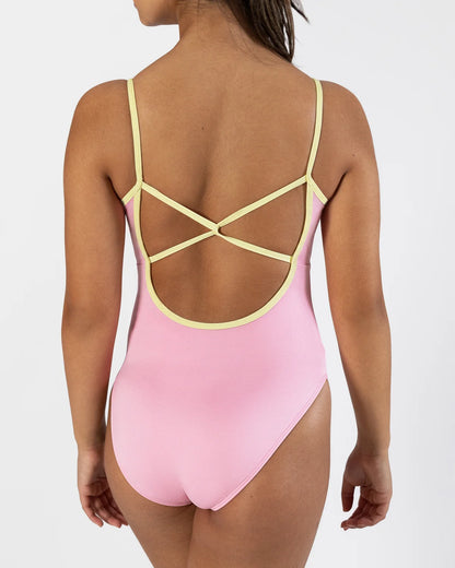 Pastel Collective Ariel Spliced Camisole Leotard | Petal Pink