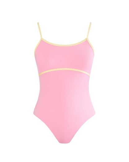 Pastel Collective Ariel Spliced Camisole Leotard | Petal Pink