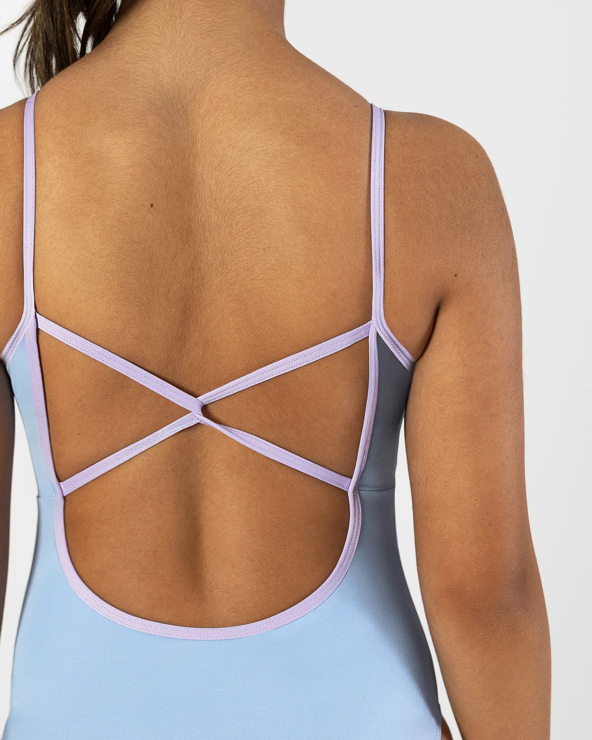 Pastel Collective Ariel Spliced Camisole Leotard | Powder Blue