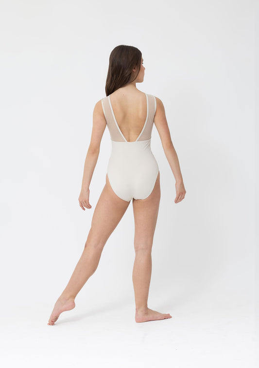Nina Cream Mesh Leotard - Adult