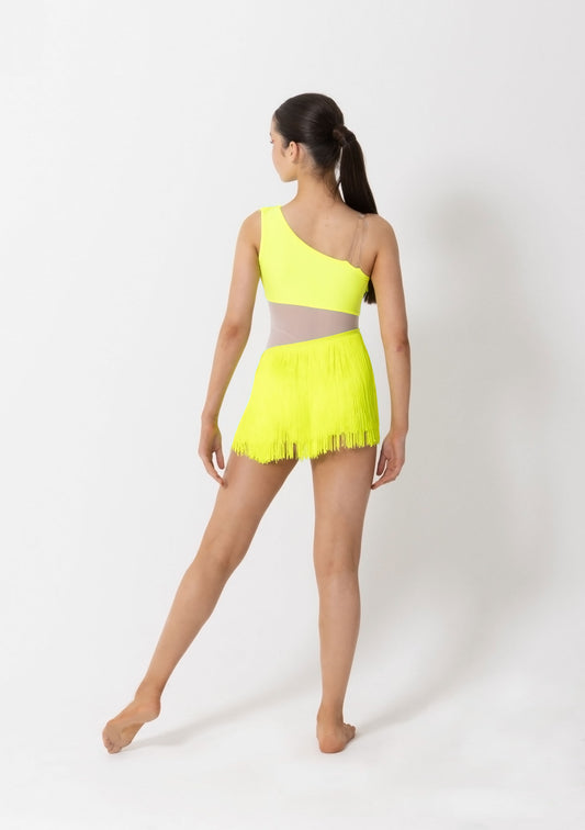 Sasha Neon Yellow Tassel Dress - Child