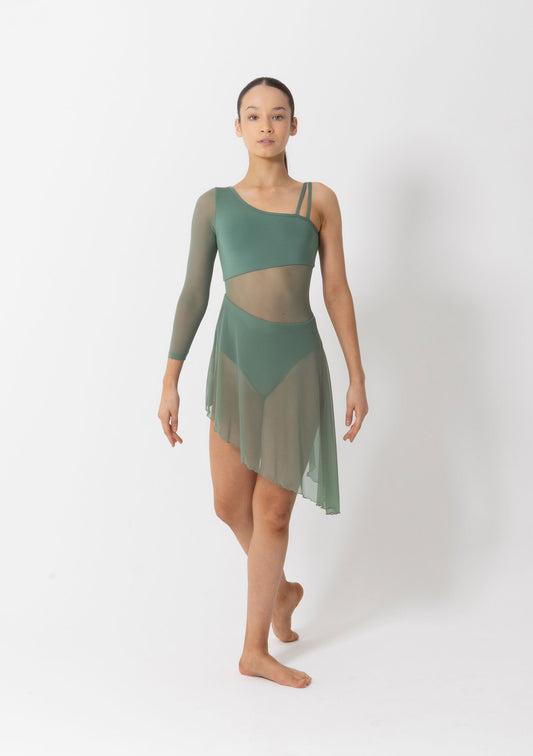 Tasha Forest Green Modern Lyrical Dress - Adult