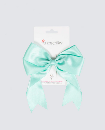 Kira Satin Bow Clip with Tails - Assorted Colours