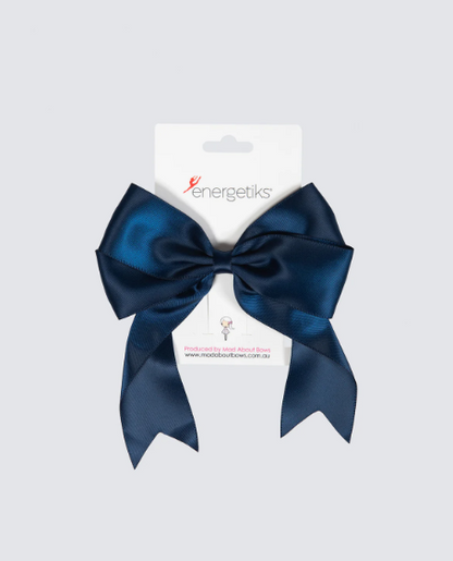 Kira Satin Bow Clip with Tails - Assorted Colours