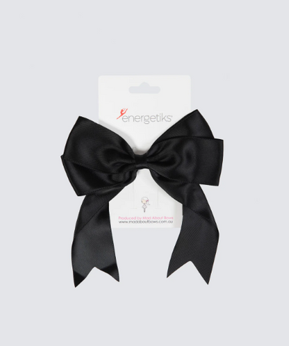 Kira Satin Bow Clip with Tails - Assorted Colours