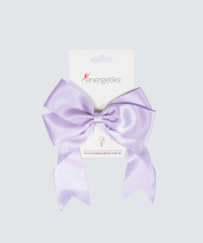 Kira Satin Bow Clip with Tails - Assorted Colours
