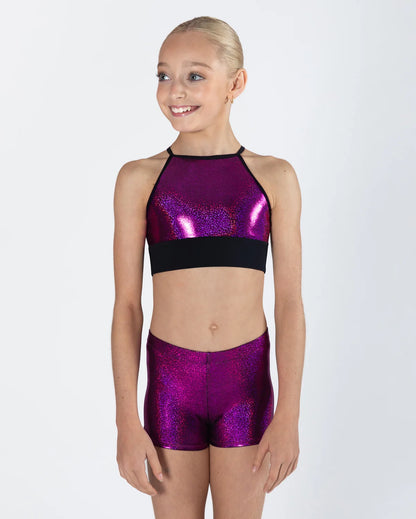 Tora Crop Top | Metallic Fuchsia