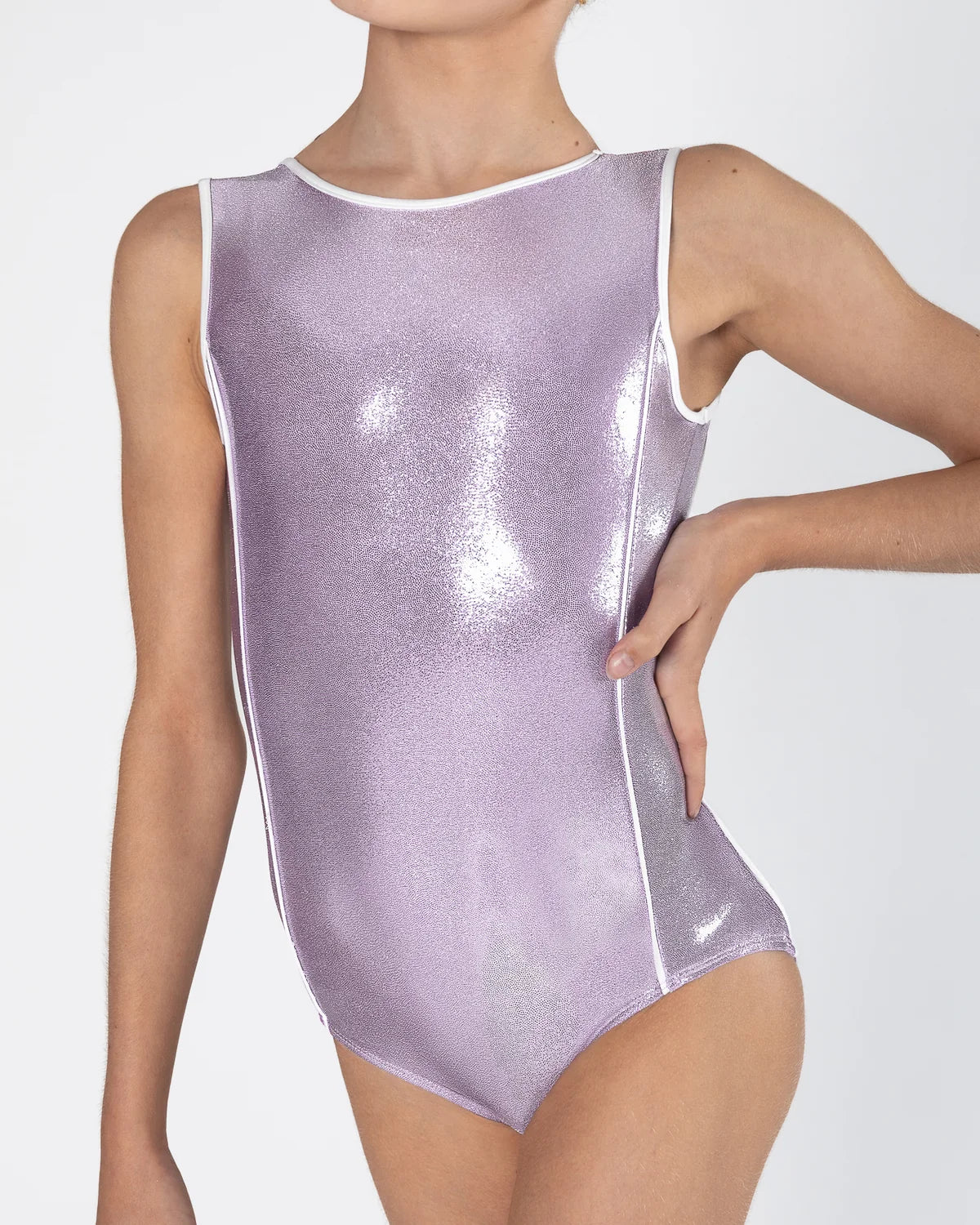 Meg Spliced Tank Leotard | Lilac