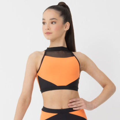 Tenille Neons + Black Mesh Crop Top