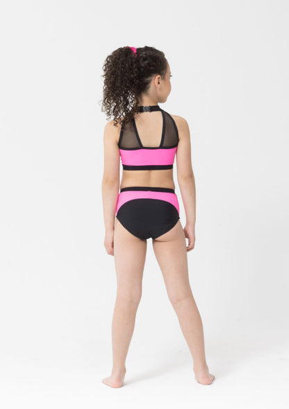 Tenille Neons + Black Mesh Crop Top